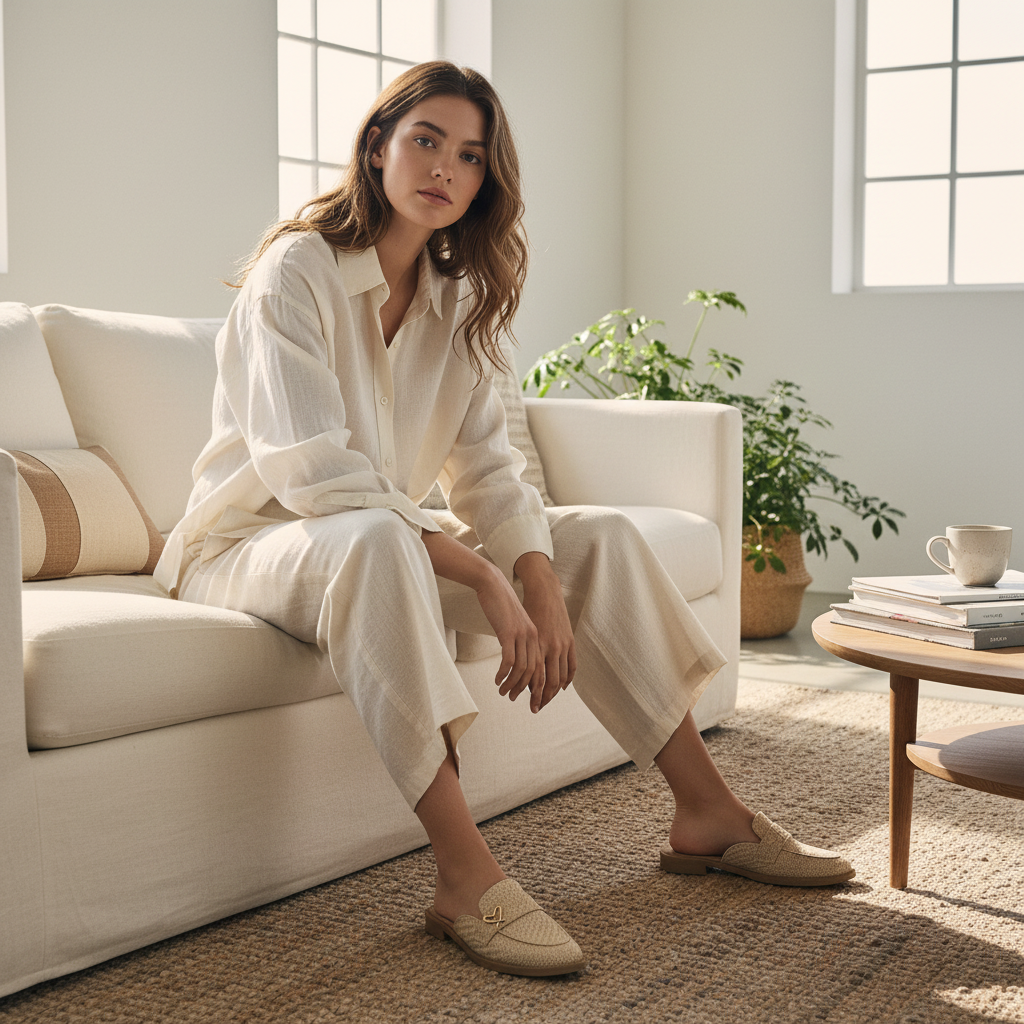 mocasin-mule-tejido-beige-corazon-dorado-editorial-modelo