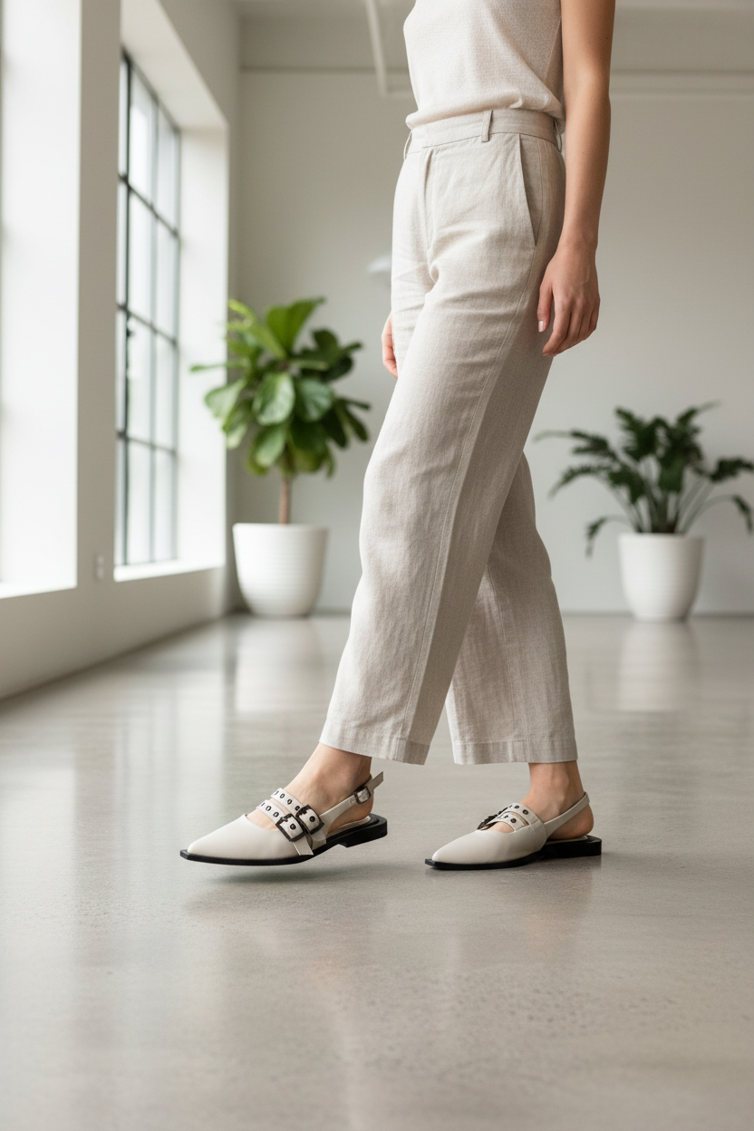 Modelo con zapatos Persefone en interior