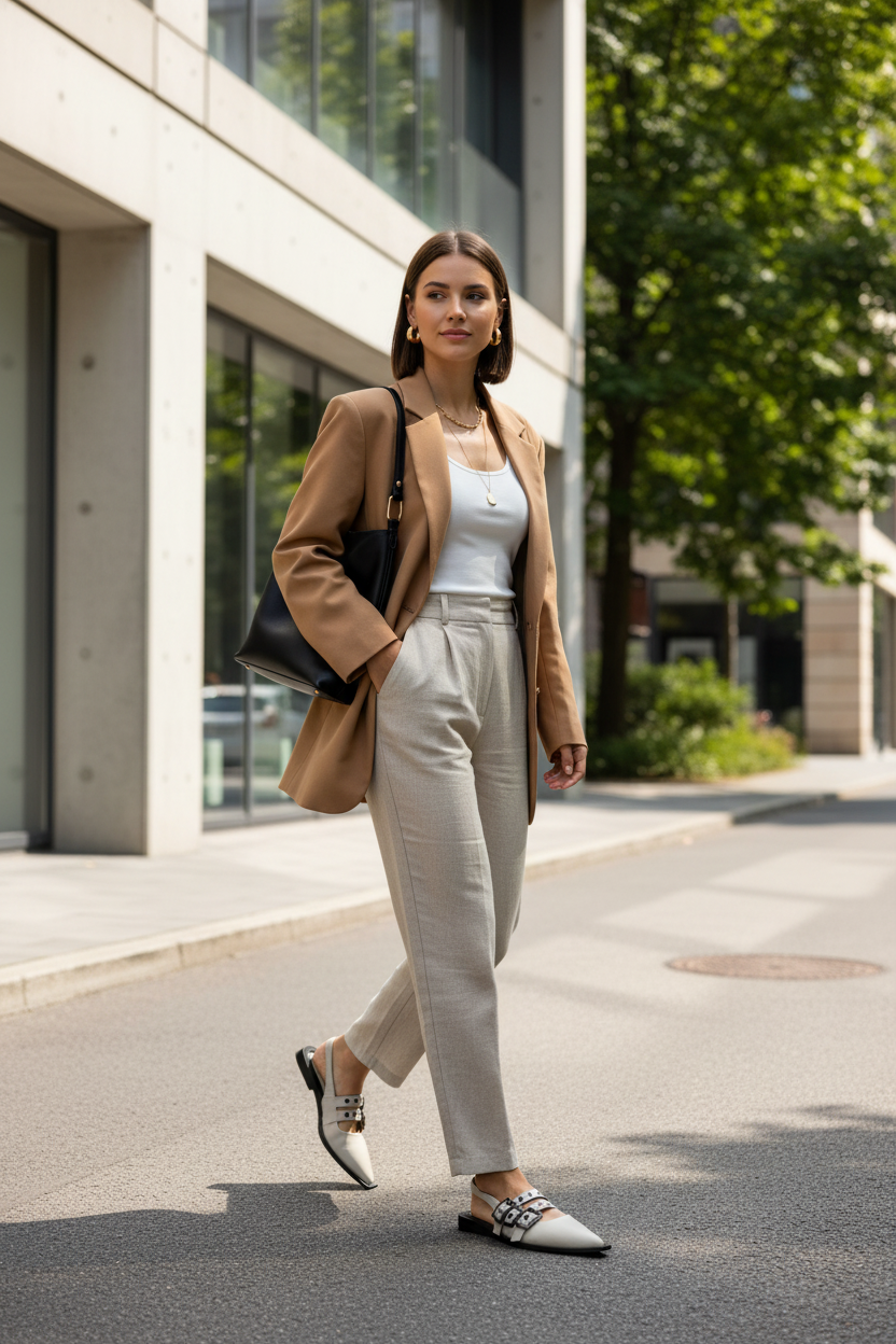 Modelo con zapatos Persefone slingback